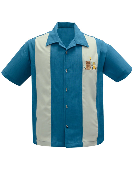 Steady Clothing - The Mickey Bowling Shirt - Pacific Turquoise