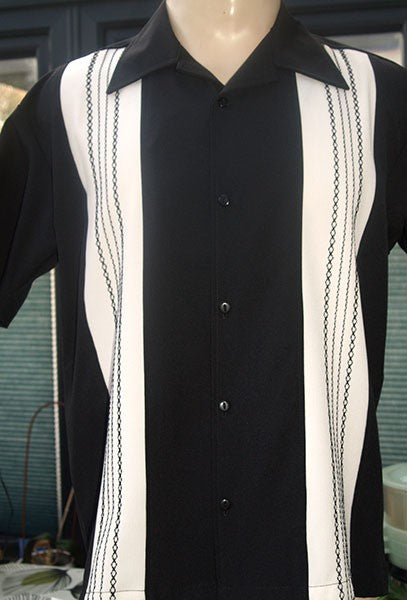 Steady Clothing - The Ricardo Bowling Shirt - Black/Cream