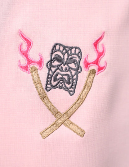 Steady Clothing - Tropical Itch Bowling Shirt - Charcoal/Pink