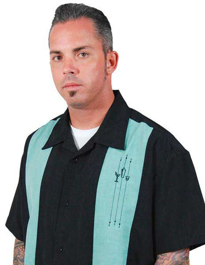 Steady Clothing - Shake Down Bowling Shirt - Black/Mint