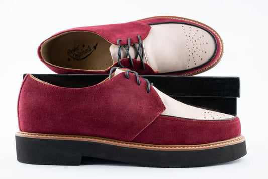 Sunburst Gibson - Burgundy Suede & Peach Leather