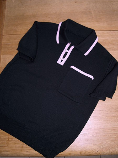 The Franco Knitted Shirt - Black/Pink