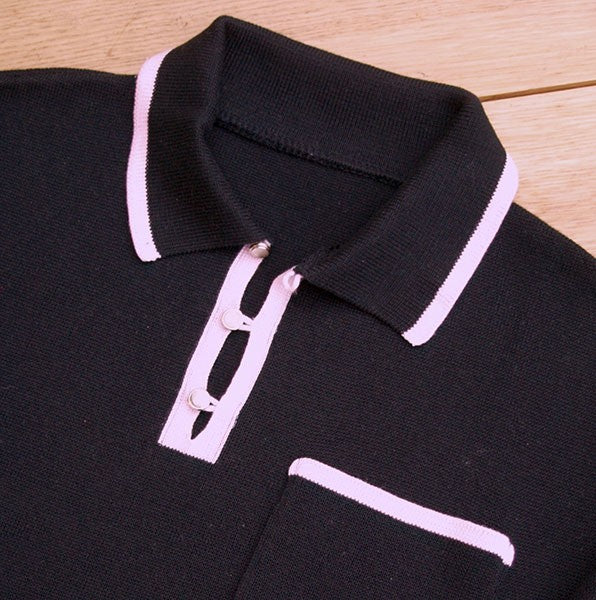 The Franco Knitted Shirt - Black/Pink