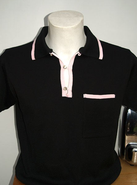 The Franco Knitted Shirt - Black/Pink