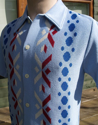 The Twist Knitted Shirt - Sky Blue