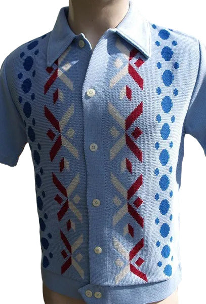 The Twist Knitted Shirt - Sky Blue
