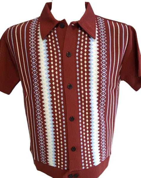 The Watusi Knitted Shirt - Deep Red