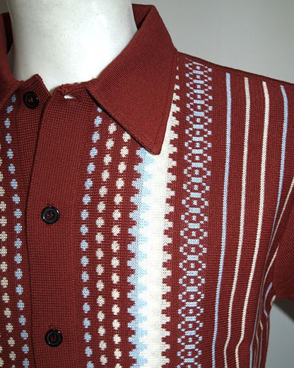 The Watusi Knitted Shirt - Deep Red