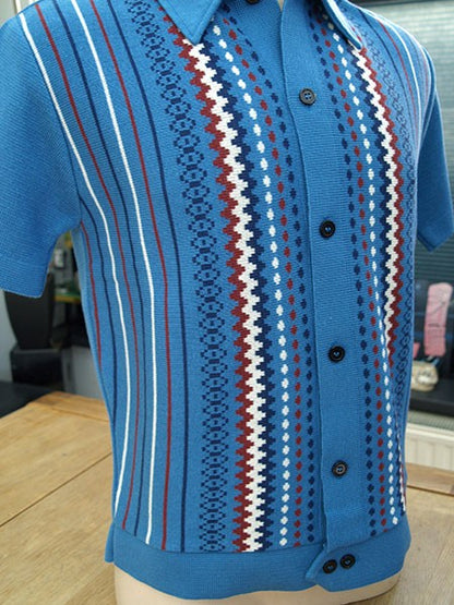 The Watusi Knitted Shirt - Sky Blue