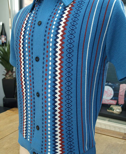 The Watusi Knitted Shirt - Sky Blue