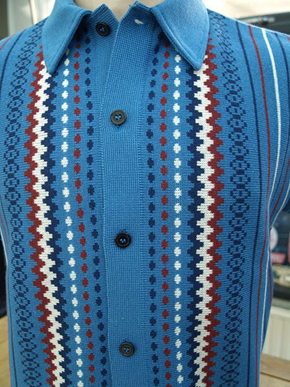 The Watusi Knitted Shirt - Sky Blue