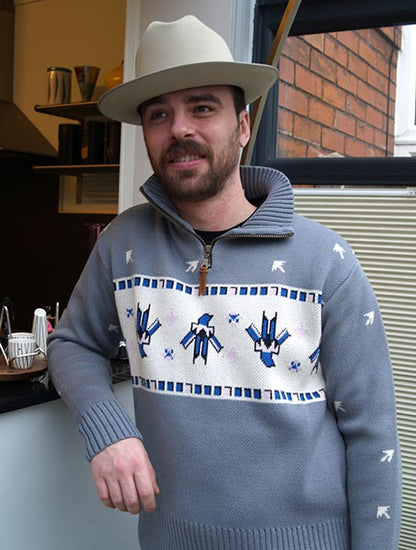 Thunderbird Zip Pullover - Grey