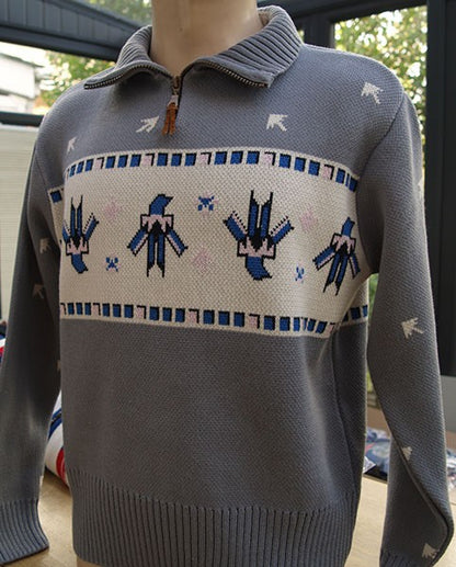 Thunderbird Zip Pullover - Grey