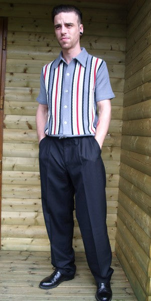 Triple Pleat Peg Trousers - Black