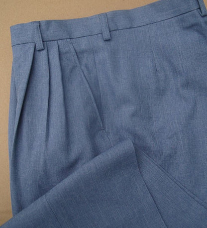Triple Pleat Peg Trousers - Blue Slate