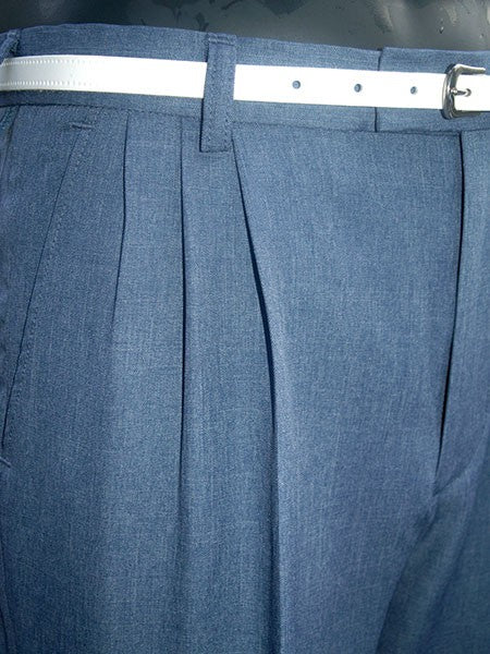Triple Pleat Peg Trousers - Blue Slate