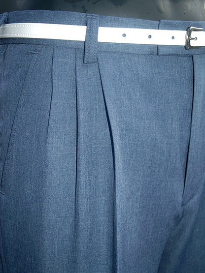 Triple Pleat Peg Trousers - Blue Slate