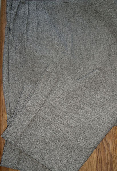 Triple Pleat Peg Trousers - Oatmeal Speck