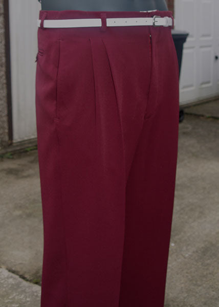 High Waisted Trousers - Burgundy