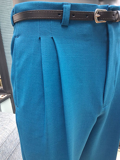 1950s Rockabilly Style Trousers - Bright Teal H/W