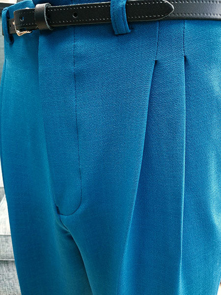1950s Rockabilly Style Trousers - Bright Teal H/W