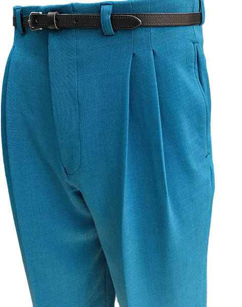 1950s Rockabilly Style Trousers - Bright Teal H/W
