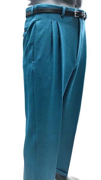 1950s Rockabilly Style Trousers - Bright Teal H/W