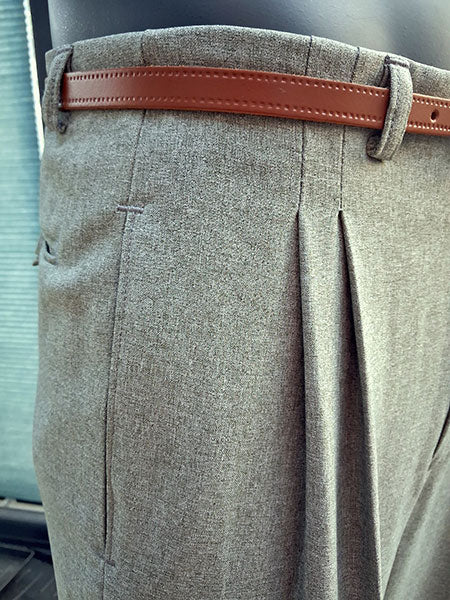1950s Rockabilly Style Trousers - Moss Green Slub