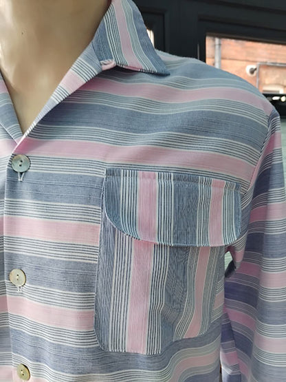 1950s Gab Style Shirt - Pink Stripe