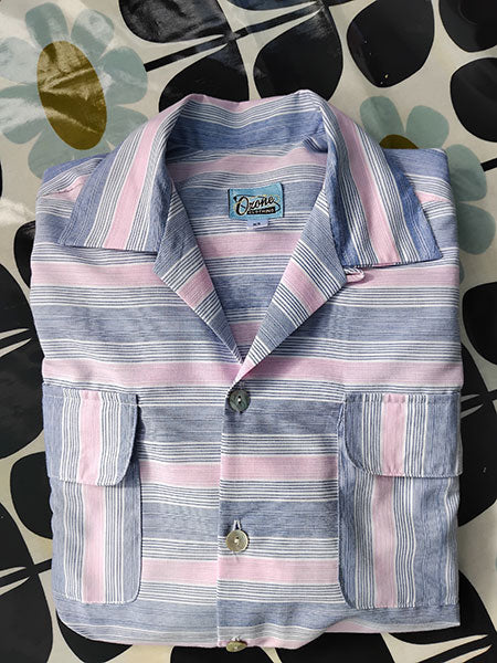 1950s Gab Style Shirt - Pink Stripe