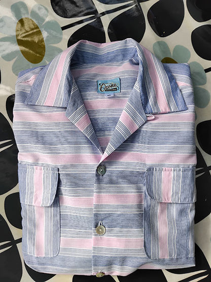 1950s Gab Style Shirt - Pink Stripe