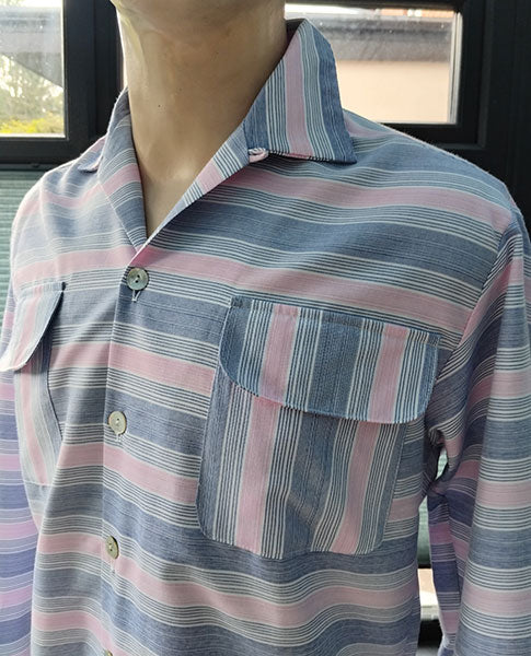 1950s Gab Style Shirt - Pink Stripe