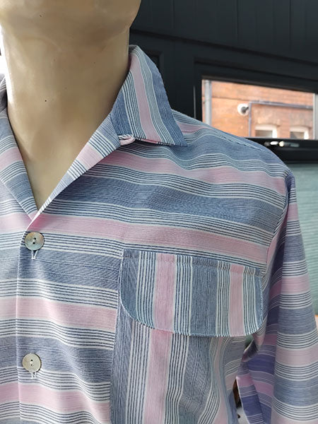 1950s Gab Style Shirt - Pink Stripe