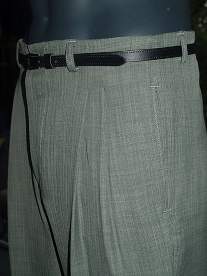 1950s Rockabilly Style Trousers - Sage Green Slub