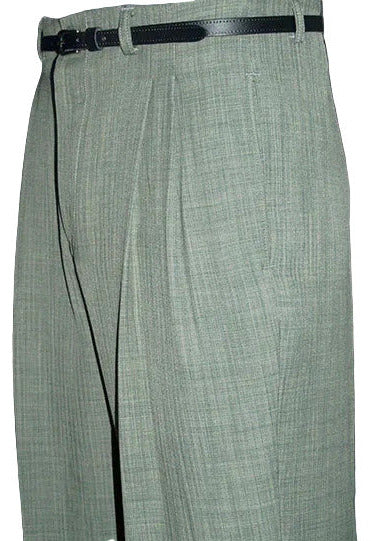 1950s Rockabilly Style Trousers - Sage Green Slub