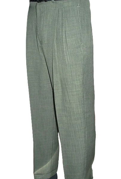 1950s Rockabilly Style Trousers - Sage Green Slub